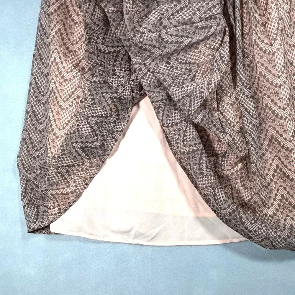 Victoria's Secret Chevron Pleated Babydoll‎ Dress L Earthy Boho Coquette Indie